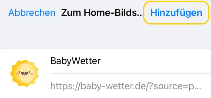 Baby-Wetter.de in suchleiste